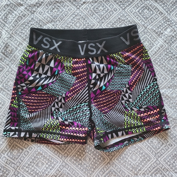 Victoria Secret Sport VSX Geometric Patterned Spandex Yoga Shorts - XS - Picture 1 of 5